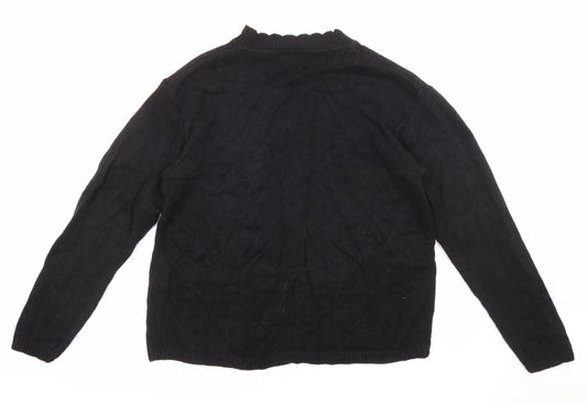 Classics Womens Black Round Neck Acrylic Pullover Jumper Size 16 - Size 16-18