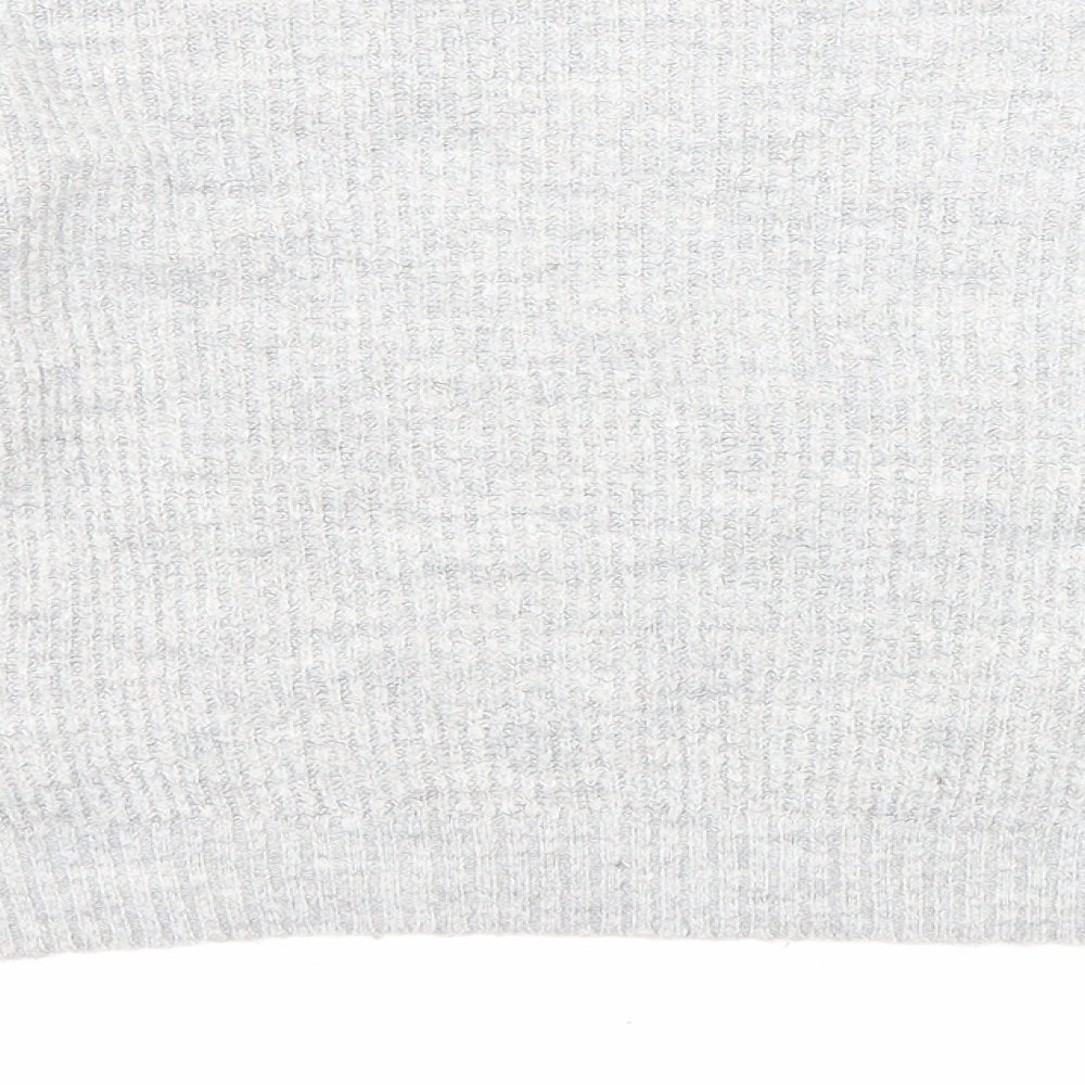 H&M Girls Grey Crew Neck Acrylic Pullover Jumper Size 10-11 Years Pullover - Cropped, Size 10-12 years