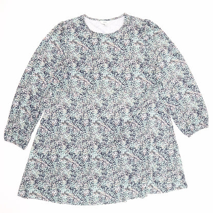 Marks and Spencer Womens Multicoloured Floral Viscose A-Line Size 22 Crew Neck Pullover