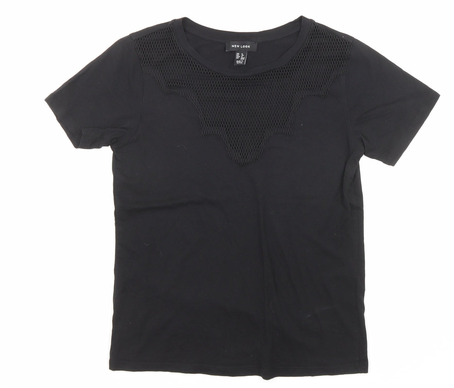 Womens UK Size 8 New Look Black Jersey T-Shirt