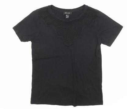 Womens UK Size 8 New Look Black Jersey T-Shirt