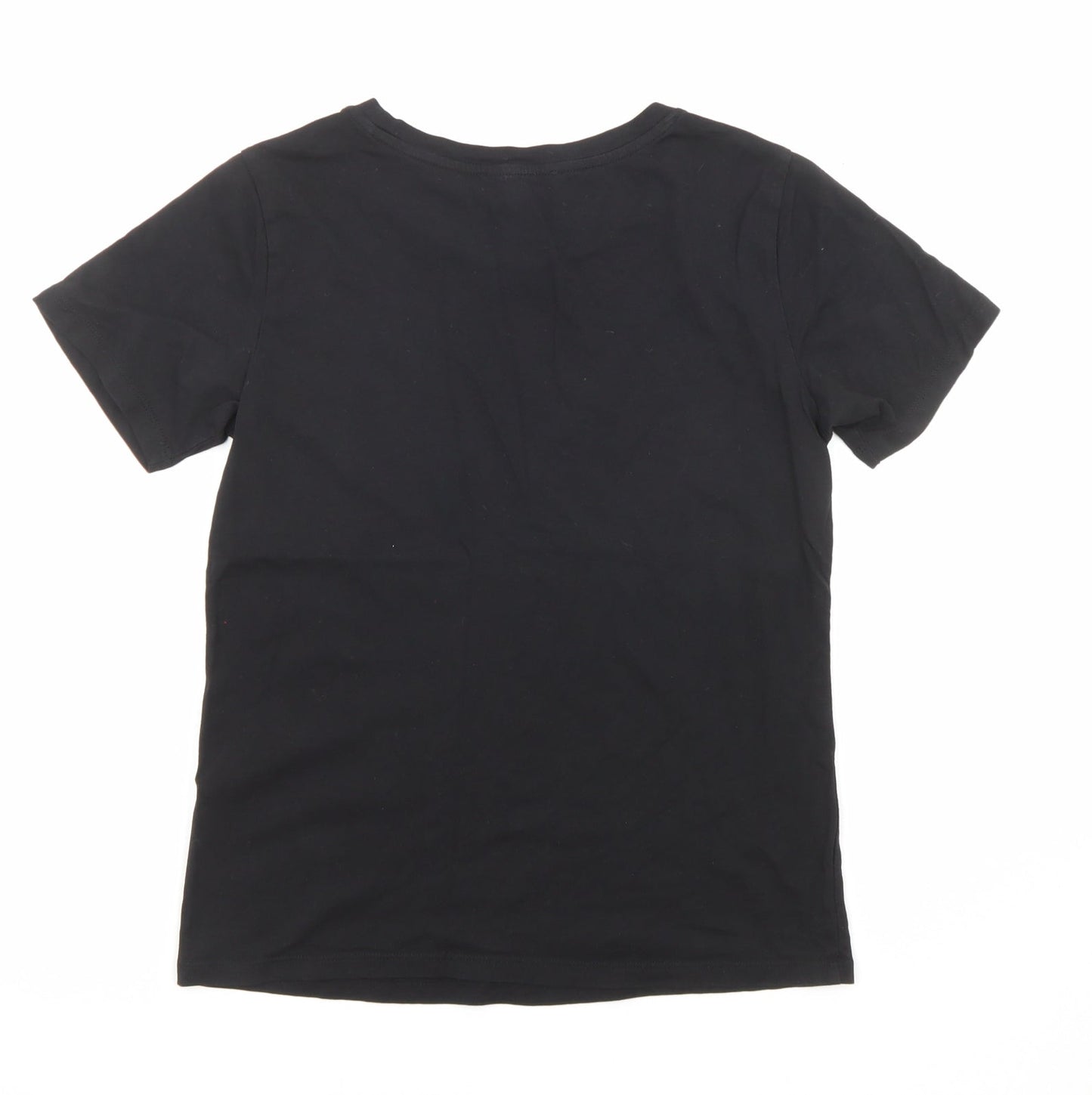 Womens UK Size 8 New Look Black Jersey T-Shirt