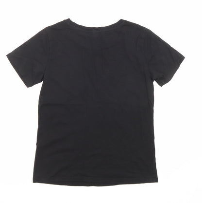 Womens UK Size 8 New Look Black Jersey T-Shirt