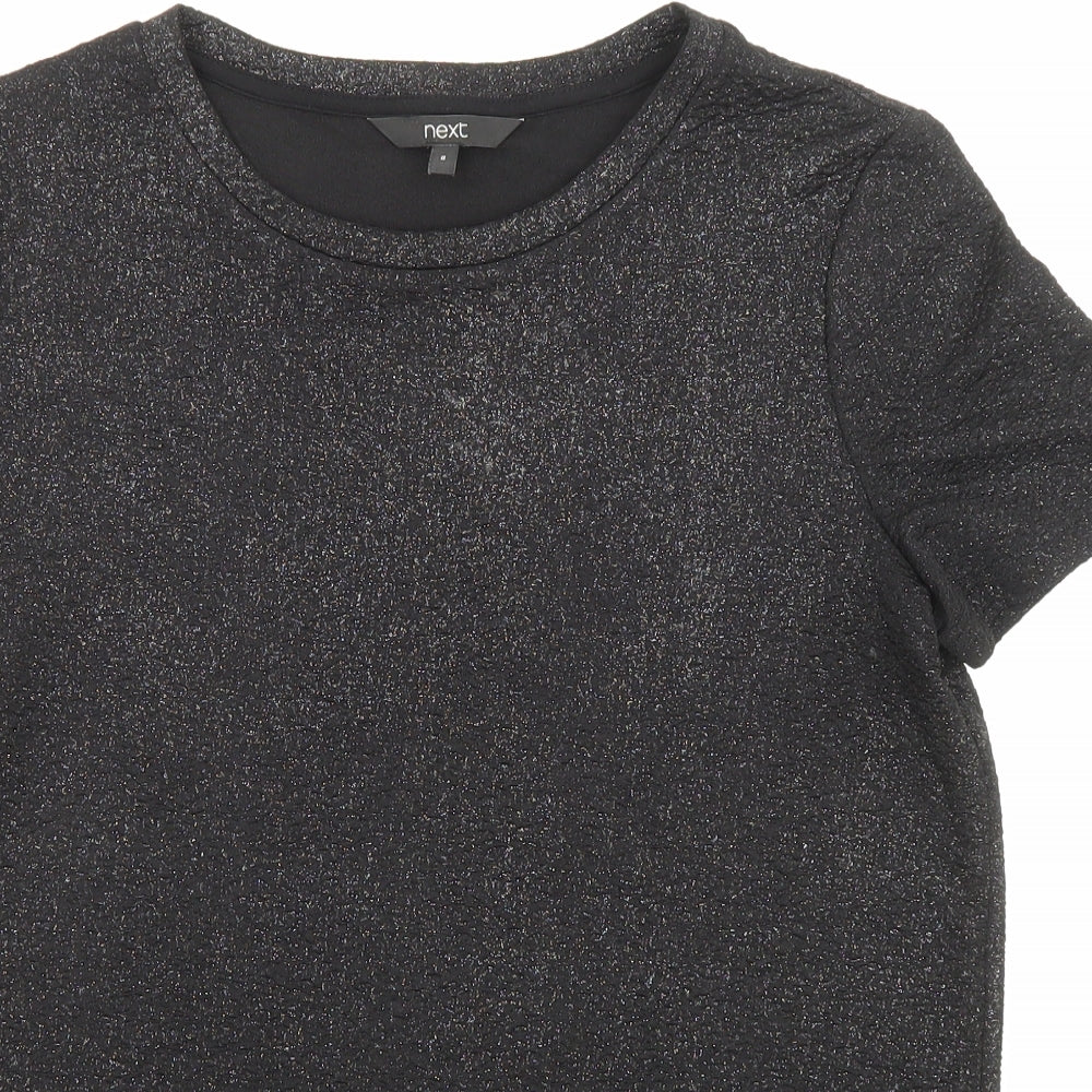 Womens UK Size 8 NEXT Black Basic T-Shirt