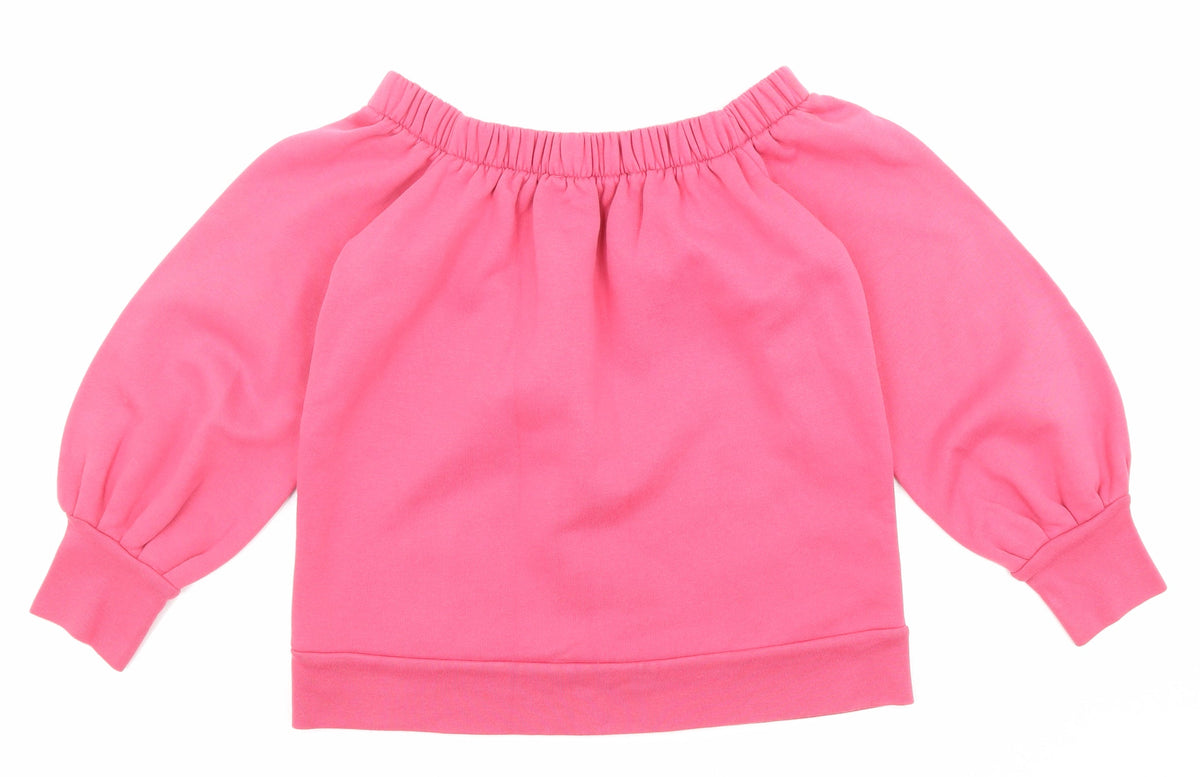 Very Womens Pink Cotton Pullover Sweatshirt Size 12 Pullover