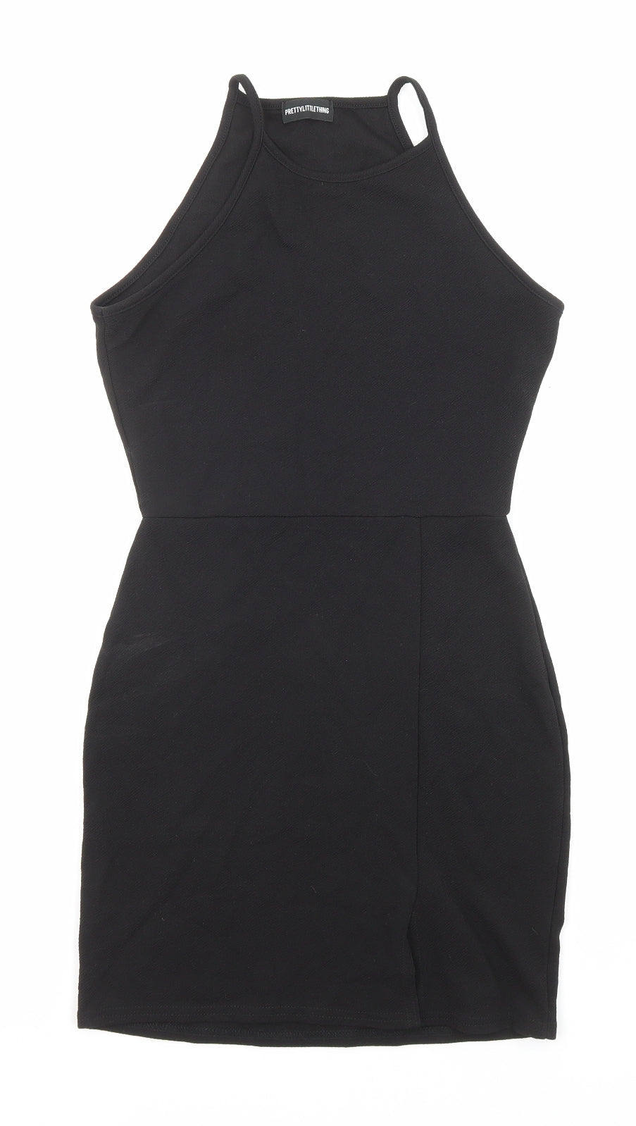 PRETTYLITTLETHING Womens Black Polyester A-Line Size 12 Crew Neck Pullover