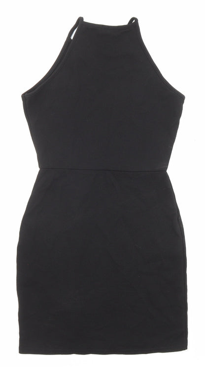 PRETTYLITTLETHING Womens Black Polyester A-Line Size 12 Crew Neck Pullover