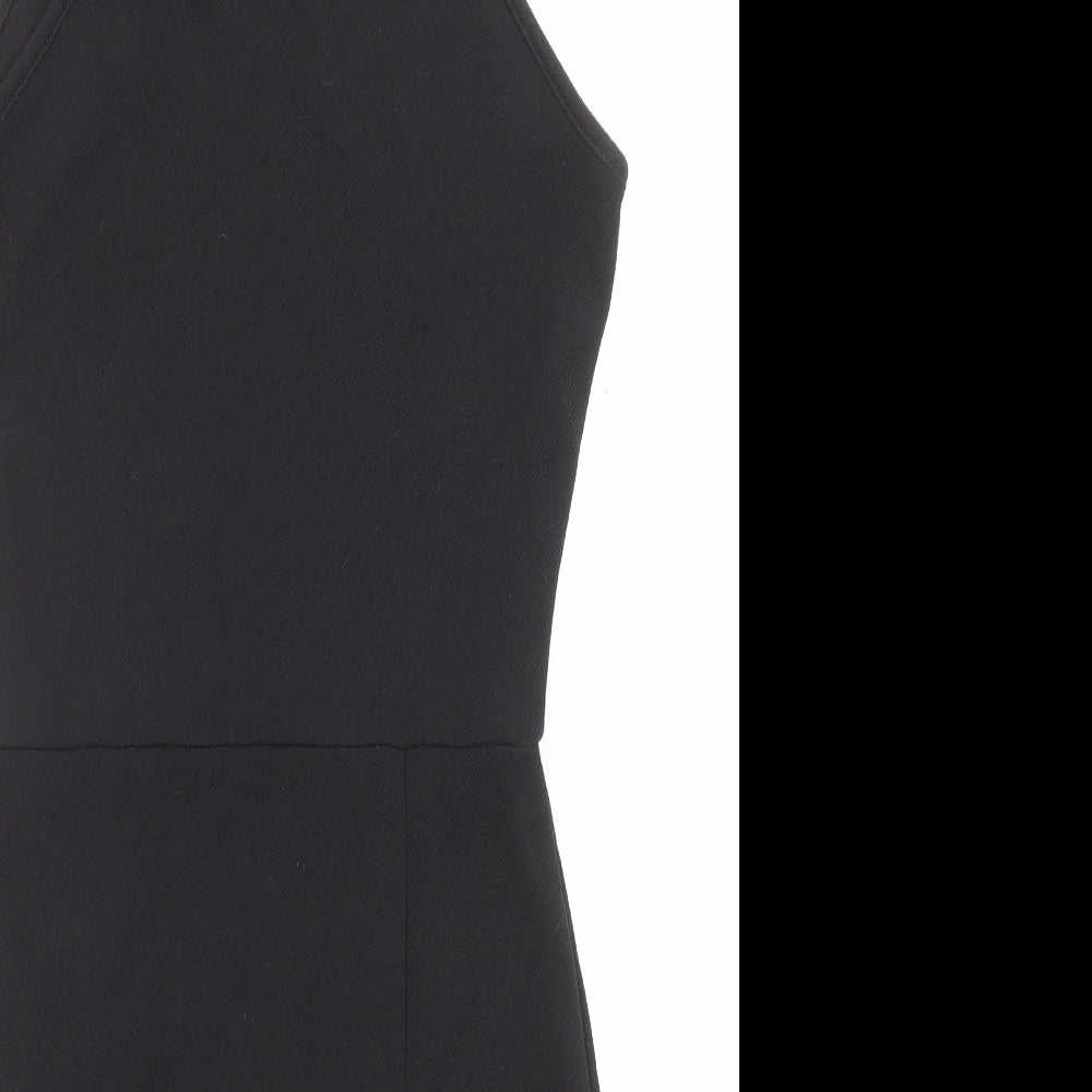 PRETTYLITTLETHING Womens Black Polyester A-Line Size 12 Crew Neck Pullover