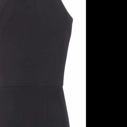 PRETTYLITTLETHING Womens Black Polyester A-Line Size 12 Crew Neck Pullover