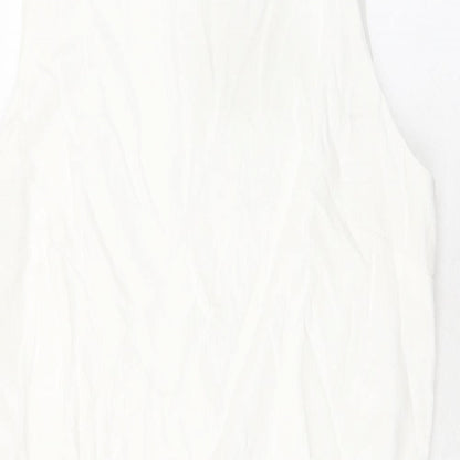 Disdress Womens Ivory Polyester Shift Size 14 Collared Zip - Belted