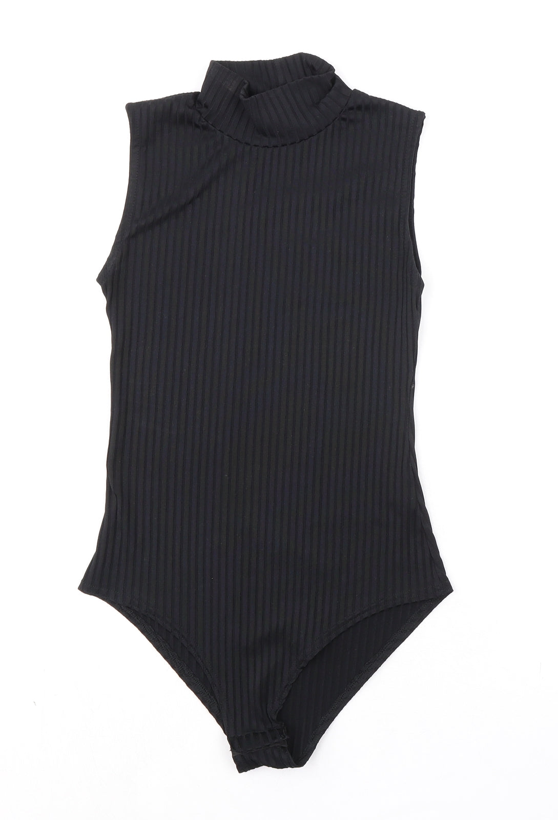 Parisian Collection Womens Black Polyester Bodysuit One-Piece Size 10 Snap - Ribbed
