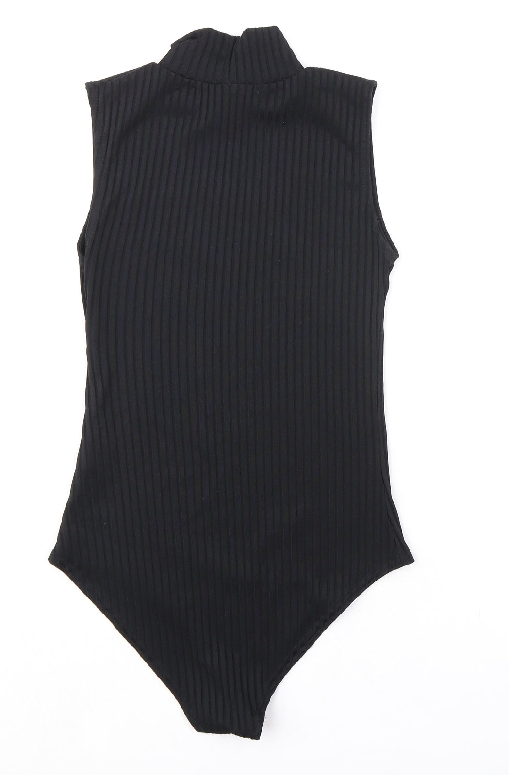 Parisian Collection Womens Black Polyester Bodysuit One-Piece Size 10 Snap - Ribbed