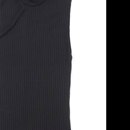 Parisian Collection Womens Black Polyester Bodysuit One-Piece Size 10 Snap - Ribbed