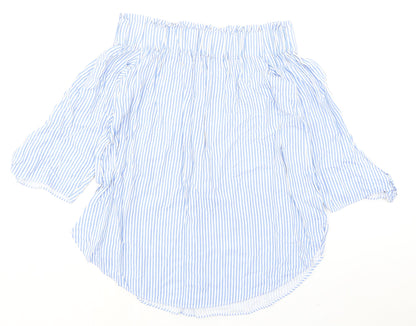 Womens UK Size 8 H&M Blue Basic Blouse