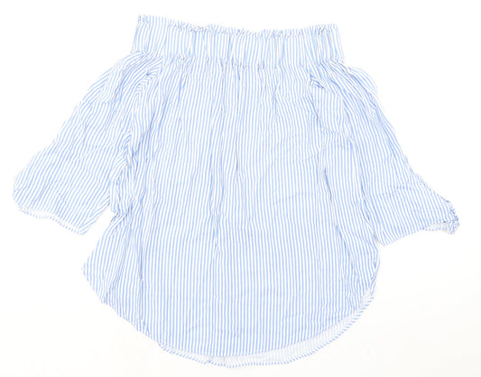 Womens UK Size 8 H&M Blue Basic Blouse