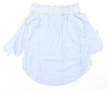 Womens UK Size 8 H&M Blue Basic Blouse