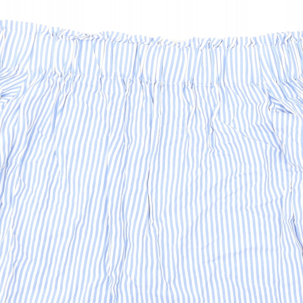 Womens UK Size 8 H&M Blue Basic Blouse