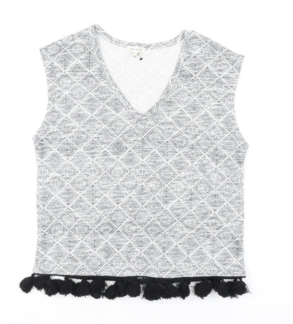 Womens UK Size 6 River Island Grey Basic Blouse