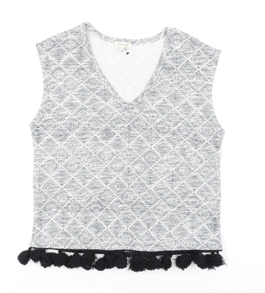 Womens UK Size 6 River Island Grey Basic Blouse