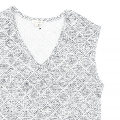 Womens UK Size 6 River Island Grey Basic Blouse