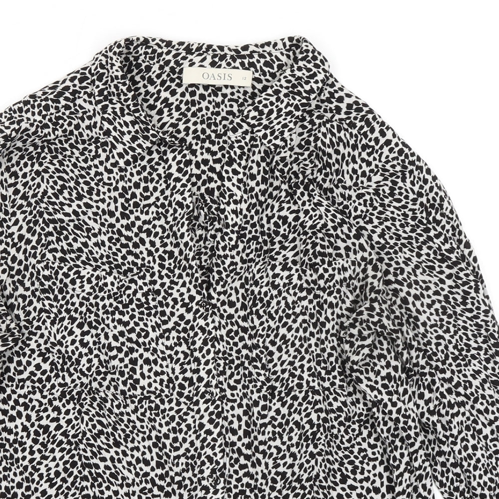 Womens UK Size 12 Oasis Black Basic Blouse