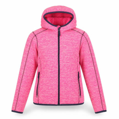 Front view of YFK girls’ pink jacket, size 12, years zip