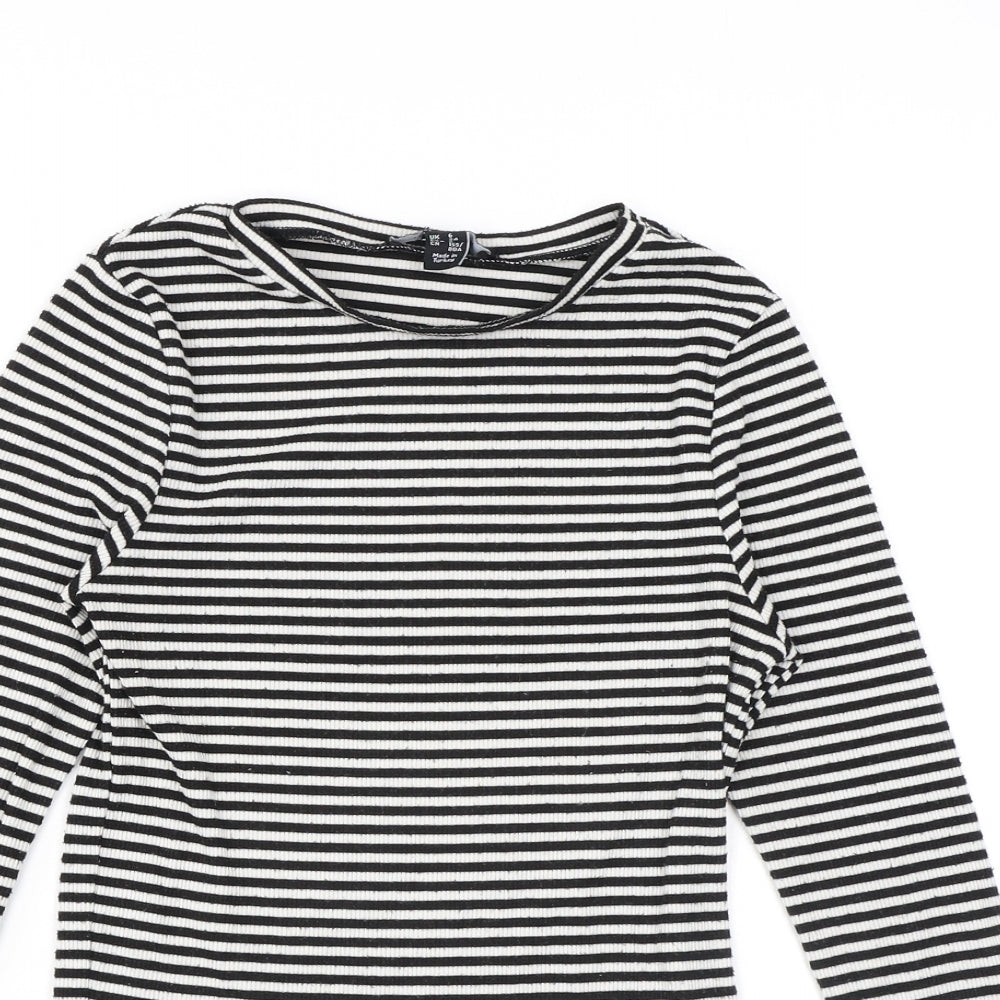 Womens UK Size 6 New Look Black Basic T-Shirt