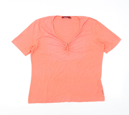 Womens UK Size 14 Bianca Orange Basic T-Shirt