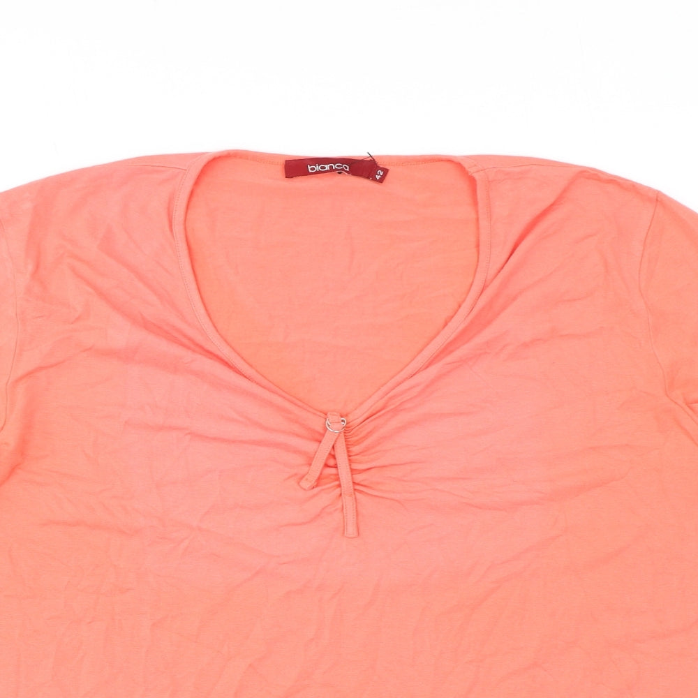 Womens UK Size 14 Bianca Orange Basic T-Shirt