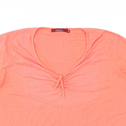 Womens UK Size 14 Bianca Orange Basic T-Shirt