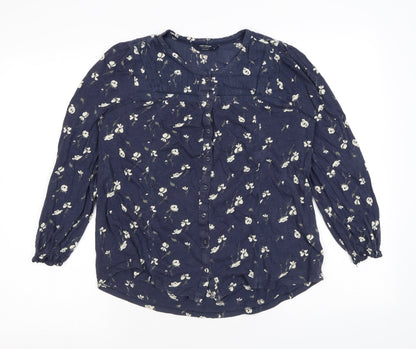 Womens UK Size S Lucky Brand Blue Basic Blouse