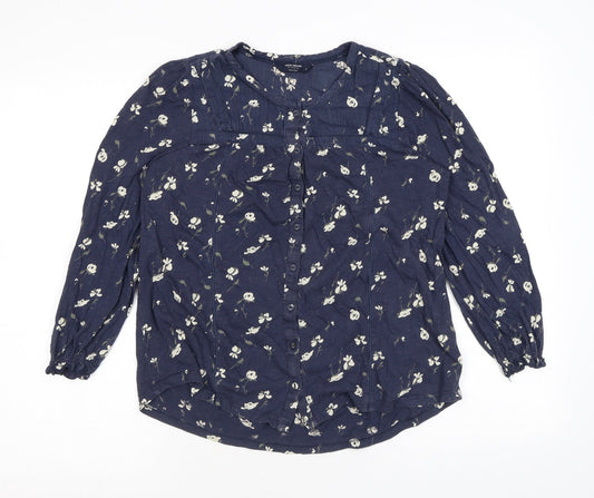 Womens UK Size S Lucky Brand Blue Basic Blouse