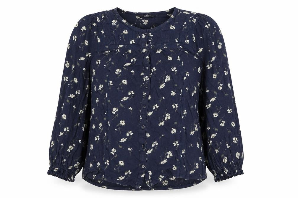 Womens UK Size S Lucky Brand Blue Basic Blouse
