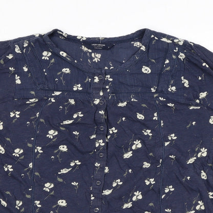 Womens UK Size S Lucky Brand Blue Basic Blouse