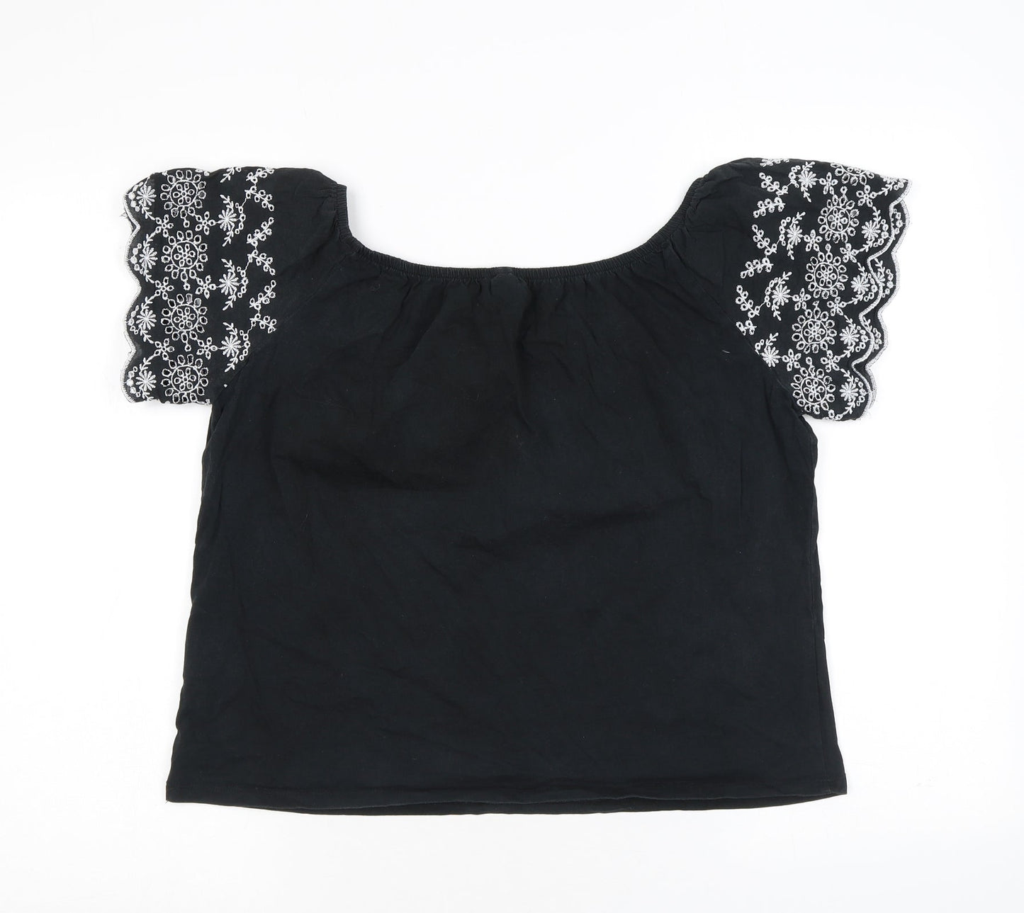 Womens UK Size XS H&M Black Basic T-Shirt