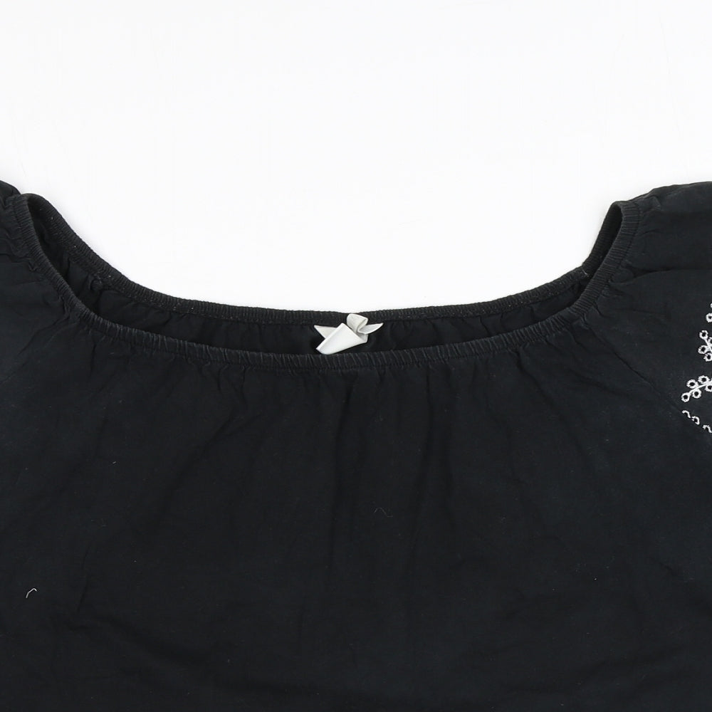 Womens UK Size XS H&M Black Basic T-Shirt