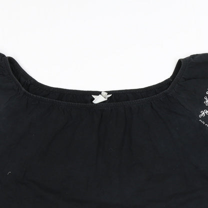 Womens UK Size XS H&M Black Basic T-Shirt