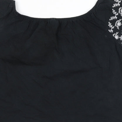 Womens UK Size XS H&M Black Basic T-Shirt