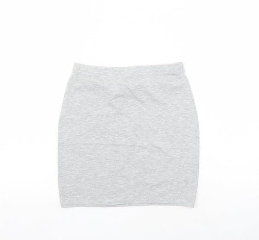 Boohoo Womens Grey Polyester Bandage Skirt Size 8 - Elastic Waist