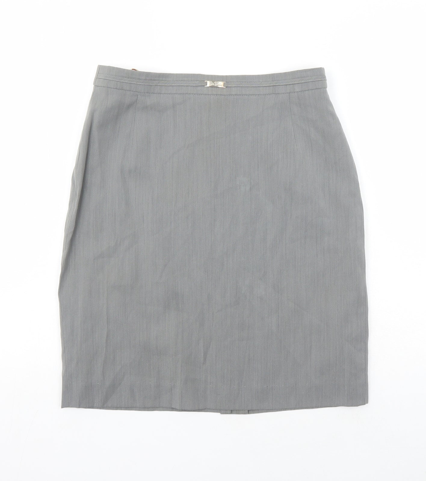 Betty Jackson Womens Grey Polyester A-Line Skirt Size 14 Zip