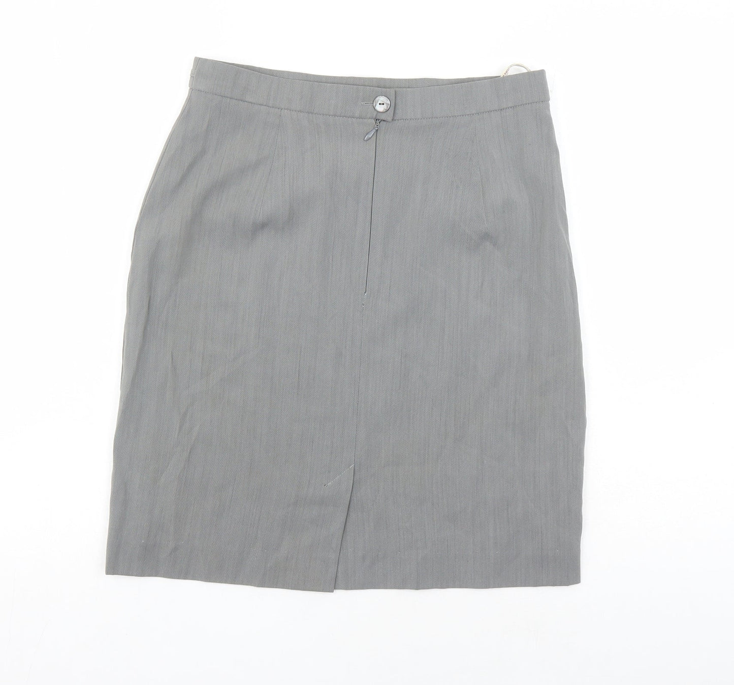 Betty Jackson Womens Grey Polyester A-Line Skirt Size 14 Zip