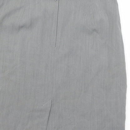 Betty Jackson Womens Grey Polyester A-Line Skirt Size 14 Zip