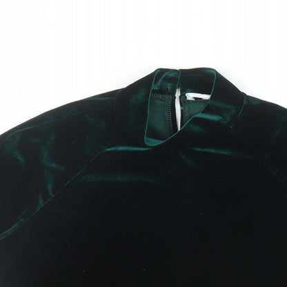 Womens UK Size 12 Flounce Green Cropped T-Shirt