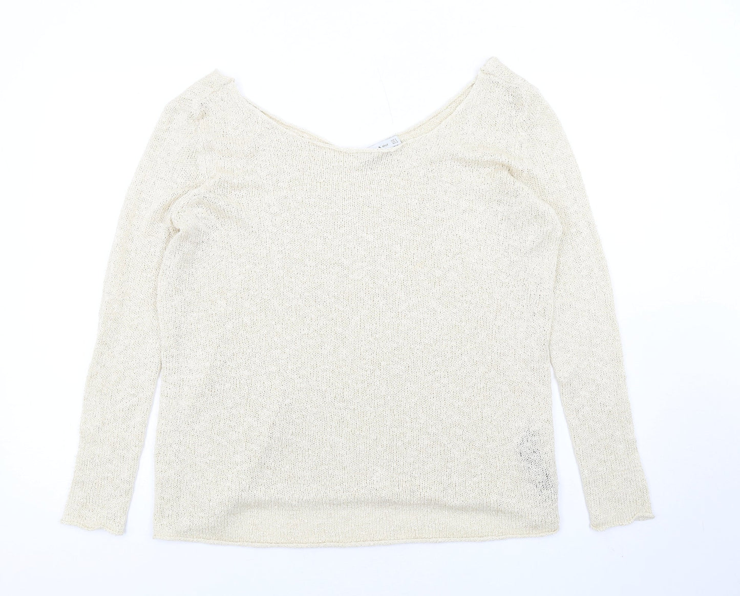 Womens UK Size S Zara Beige Pullover Jumper