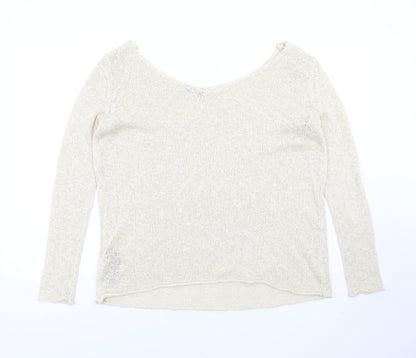 Womens UK Size S Zara Beige Pullover Jumper