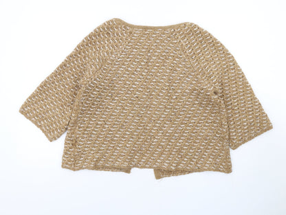 Womens UK Size 14 Maria Bellentani Brown Cardigan Jumper