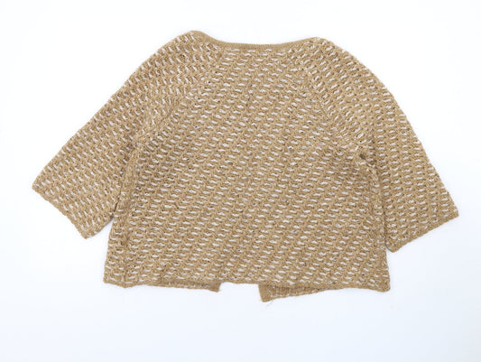 Womens UK Size 14 Maria Bellentani Brown Cardigan Jumper