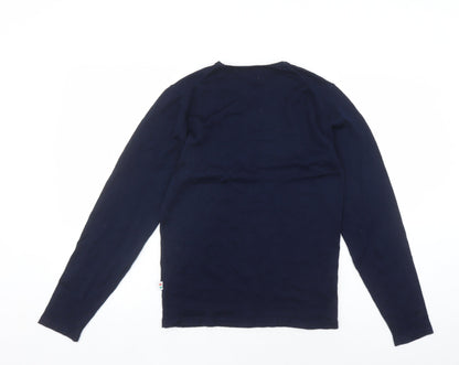 Casual Friday Womens Blue Round Neck Wool Pullover Jumper Size S