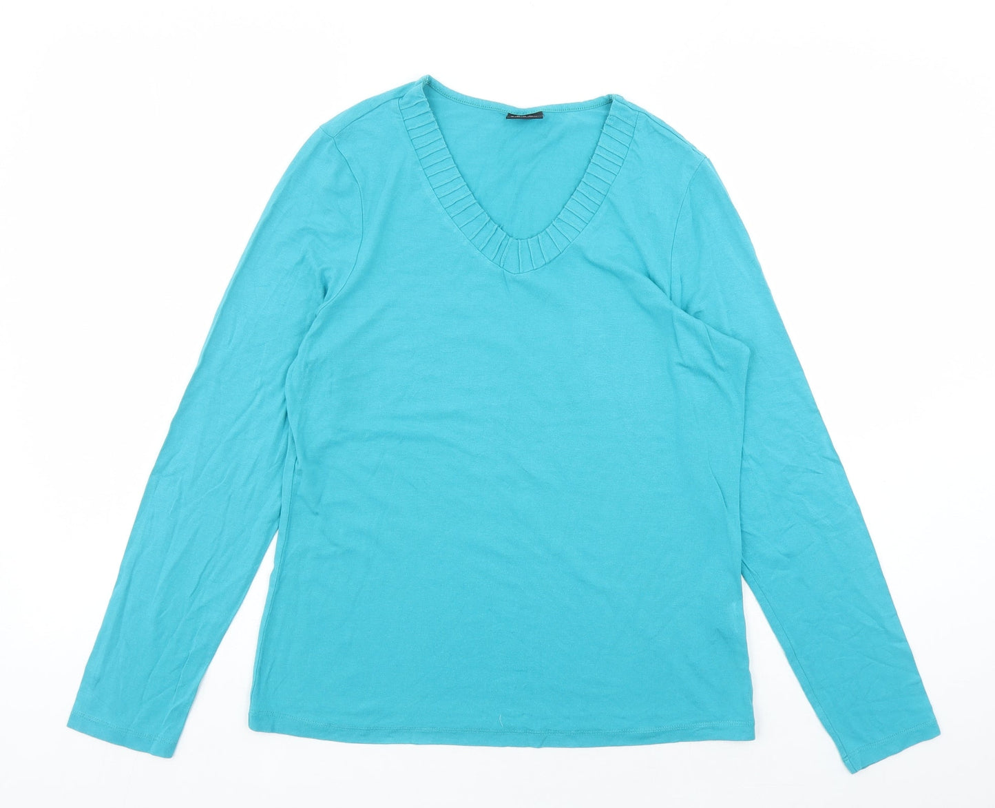 Womens UK Size 12 Lebek Blue Basic T-Shirt