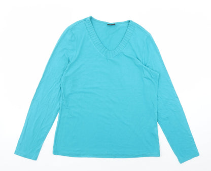 Womens UK Size 12 Lebek Blue Basic T-Shirt